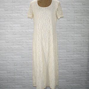 SL FASHIONS Dress Midaxi Short Sleeve Bridal Cocktail Party Cream Plus Size 16
